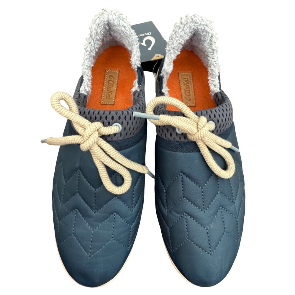 Olukai Mahiki Womens Slippers navy moonlit ocean puffy comfort sz 10‎